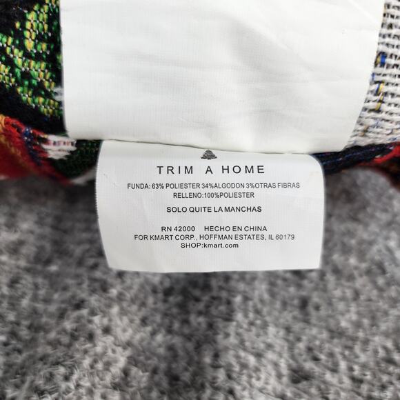 Christmas Tapestry Throw Pillow 16"x12" Blue Santa Sleigh Presents Ornaments Hol - Picture 12 of 12